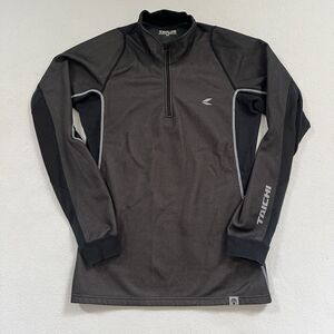Taichi Motorcycle Woman Black 1/2 Zip Mock Collar Long Sleeve Pullover Jacket M